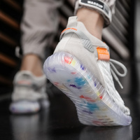 玳恩飞织网面果冻鞋男春季2021新款透气防臭休闲运动跑步潮流百搭潮流