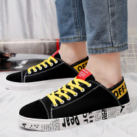 玳恩鞋子男潮鞋春夏男鞋初中学生帆布鞋韩版潮流布鞋黑色休闲百搭板鞋