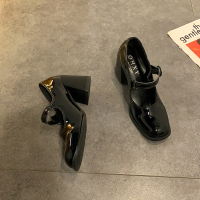 玳恩复古玛丽珍高跟鞋女2021年新款春季晚晚风温柔鞋粗跟百搭单鞋子女