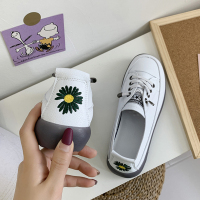 玳恩小皱菊果冻软底豆豆鞋女2020春秋季新款超火学生百搭休闲小白单鞋