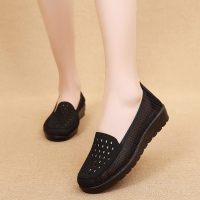 玳恩新款老北京女夏季一脚蹬中老年妈妈轻便软底老人奶奶透气网面布鞋