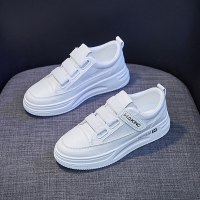 玳恩小白鞋女2022春季新款帆布鞋女学生板鞋休闲运动鞋魔术贴ins潮鞋