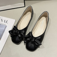 玳恩软底豆豆鞋女2022春秋新款蝴蝶结仙女风平底浅口懒人孕妇百搭单鞋