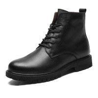 伊努特2020秋冬男靴真皮中高帮鞋系带沙漠马丁靴男英伦风高帮鞋战术靴子男中帮工装短靴子皮靴