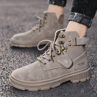 伊努特2020秋冬男鞋高帮鞋马丁靴工装靴机车靴复古男鞋潮鞋休闲运动鞋百搭户外运动潮鞋流行男靴保暖鞋子男