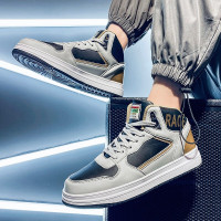 伊努特男鞋2021春季鞋子男韩版休闲鞋男士百搭高帮鞋男厚底增高板鞋男潮流户外运动鞋男