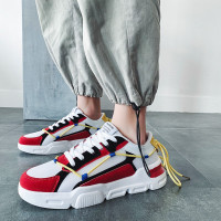 伊努特男鞋2021春季韩版休闲鞋男士百搭网面板鞋男低帮鞋时尚透气老爹鞋男潮流户外运动鞋男