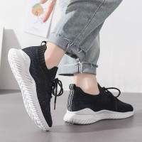 伊努特秋季新款2020女鞋小白鞋女飞织运动鞋休闲鞋女韩版百搭鞋子女网面网鞋透气时尚跑步鞋缓震耐磨显白