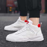 伊努特李易峰邓伦同款网红小白鞋百搭男鞋潮流透气高帮鞋精神小伙厚底休闲板鞋