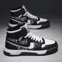 伊努特男鞋2020秋冬保暖男士休闲板鞋韩版潮流鞋子男潮鞋印花百搭高帮鞋