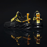 伊努特[潮流缓震]2020秋季新款男鞋网面休闲运动鞋欧美风大码潮鞋子时尚户外厚底增高刀锋跑步网布鞋