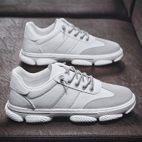 伊努特2021新款春季男鞋韩版潮流百搭休闲板鞋运动跑步小白男生皮面潮鞋