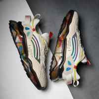 伊努特[夏季新款]潮小二男鞋2021年新款春夏爆米花底运动鞋潮流百搭休闲鞋飞织透气老爹ins潮鞋