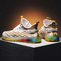 伊努特戈拓 男鞋夏季透气飞织网布鞋 韩版潮流休闲运动鞋 青年百搭男生潮鞋子