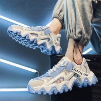 伊努特墨季 男鞋夏季透气薄款学生跑步飞织网面运动休闲网鞋增高百搭小白老爹鞋潮鞋