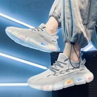 伊努特墨季 男鞋夏季透气薄款青少年运动跑步休闲爆米花网鞋飞织网面潮鞋