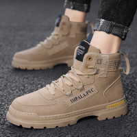 伊努特墨季 秋冬季马丁靴男鞋子英伦风工装靴韩版高帮男靴潮鞋加绒保暖棉鞋雪地靴