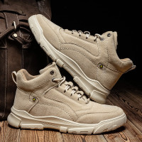 伊努特墨季 秋季马丁靴男高帮潮流网红百搭板鞋子男韩版高腰中帮工装靴子潮鞋