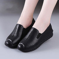 伊努特软底妈妈鞋散步鞋中老年健步鞋平底一脚女舒适松糕跟