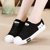 伊努特秋款中大童少女帆布鞋子女韩版潮初中生透气板鞋平底高中学生球鞋