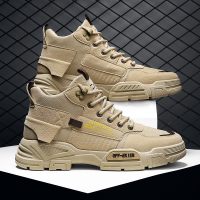 伊努特华璐琦马丁靴男鞋2021年新款秋季沙漠中帮复古作战鞋高帮英伦风工装潮鞋