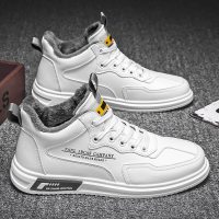 伊努特齐敏男鞋2021新款冬季东北棉鞋加绒保暖男士高帮板鞋运动休闲小白潮鞋