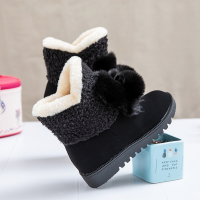 伊努特冬季儿童雪地靴女童保暖棉鞋毛毛鞋加绒加厚短靴可爱中大童棉靴