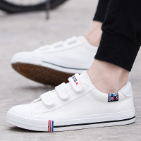 伊努特春款初中学生10运动鞋男12球鞋15岁休闲帆布鞋大童男孩板鞋魔术贴