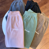 苏芈500克双面奥丽绒 宽松慵懒feel温暖显瘦懒人居家收口休闲裤