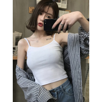 苏芈白色吊带背心女无袖小内搭夏打底衫抹胸外穿ins潮网红美背上衣服