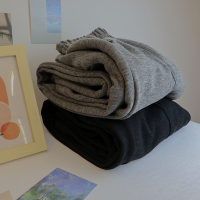 苏芈黑色运动裤女秋冬2020新款韩版加绒加厚休闲卫裤高腰宽松束脚裤子