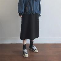 苏芈muzi 2020冬/灰/黑 经典百搭小黑裙~加绒加厚显瘦A字半身裙卫裙女