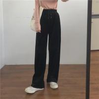 苏芈muzi 20冬/敲暖和 加厚垂坠宽松高腰丝绒阔腿裤女直筒休闲裤长裤