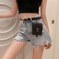苏芈挂包牛仔短裤女宽松2021年春秋新款百搭显瘦热裤chic高腰阔腿裤子