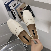 苏芈小皮鞋女英伦复古2021春季新款百搭一脚蹬粗跟单鞋软皮休闲乐福鞋