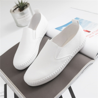 苏芈软皮小白鞋女鞋新款2021春季春秋百搭懒人一脚蹬白鞋子