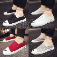 苏芈2021新款春季韩版男鞋一脚蹬板鞋网红帆布鞋精神社会小伙懒人潮鞋