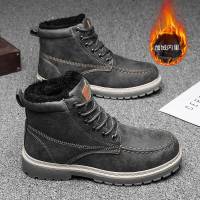 苏芈马丁靴男英伦风百搭工装靴子皮靴春季高帮东北雪地靴加绒保暖棉鞋