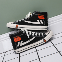 苏芈街拍个性男鞋春秋款高帮帆布鞋男学生韩版潮流休闲百搭平底鞋子女