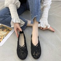 苏芈春夏老北京布鞋女透气网布单鞋蕾丝镂空软底女鞋平底豆豆鞋孕妇鞋