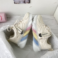 苏芈彩色老爹鞋女ins潮2021新款秋季网红百搭火果冻彩虹底运动鞋子