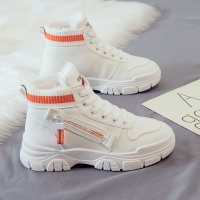 苏芈简茉蓝2021秋冬季新款雪地靴女靴短靴百搭加绒棉鞋高帮小白鞋ins潮