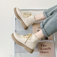 苏芈简茉蓝白色马丁靴女百搭英伦风2021新款加绒冬季女鞋短靴ins网红瘦瘦靴