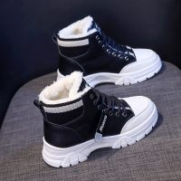 苏芈简茉蓝雪地靴女2021年新款冬季女鞋百搭鞋棉鞋加绒加厚马丁靴短靴子秋冬