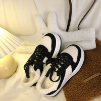 苏芈简茉蓝秋冬季韩版保暖加绒学生百搭休闲运动鞋毛毛帆布鞋女小熊大头棉鞋