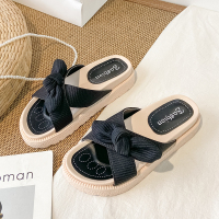 苏芈蝴蝶结凉拖鞋女夏外穿2022新款厚底时尚百搭一字拖沙滩鞋