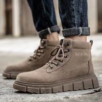 苏芈昆锐冬季马丁靴男鞋高帮2021新款男士户外英伦风沙漠战狼工装靴子