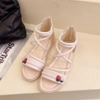 苏芈可爱草莓凉鞋女ins潮2022年新款平底时尚罗马鞋子