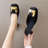 苏芈包头半拖鞋女外穿2022年春季新款方头高跟气质时尚ins潮凉拖