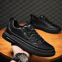 苏芈春季男鞋2022年新款厨房工作一脚蹬黑色皮鞋休闲劳保潮鞋